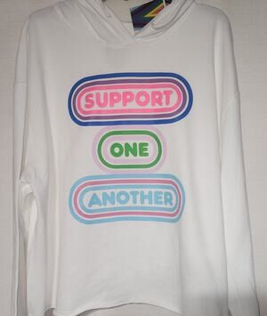Pride Adult 'Support One Another' Cropped Hooded Sweatshirt women's 1X